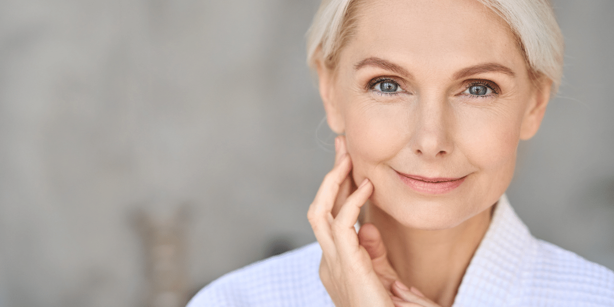 LUX BEAUTY - Older woman with radiant skin and glow