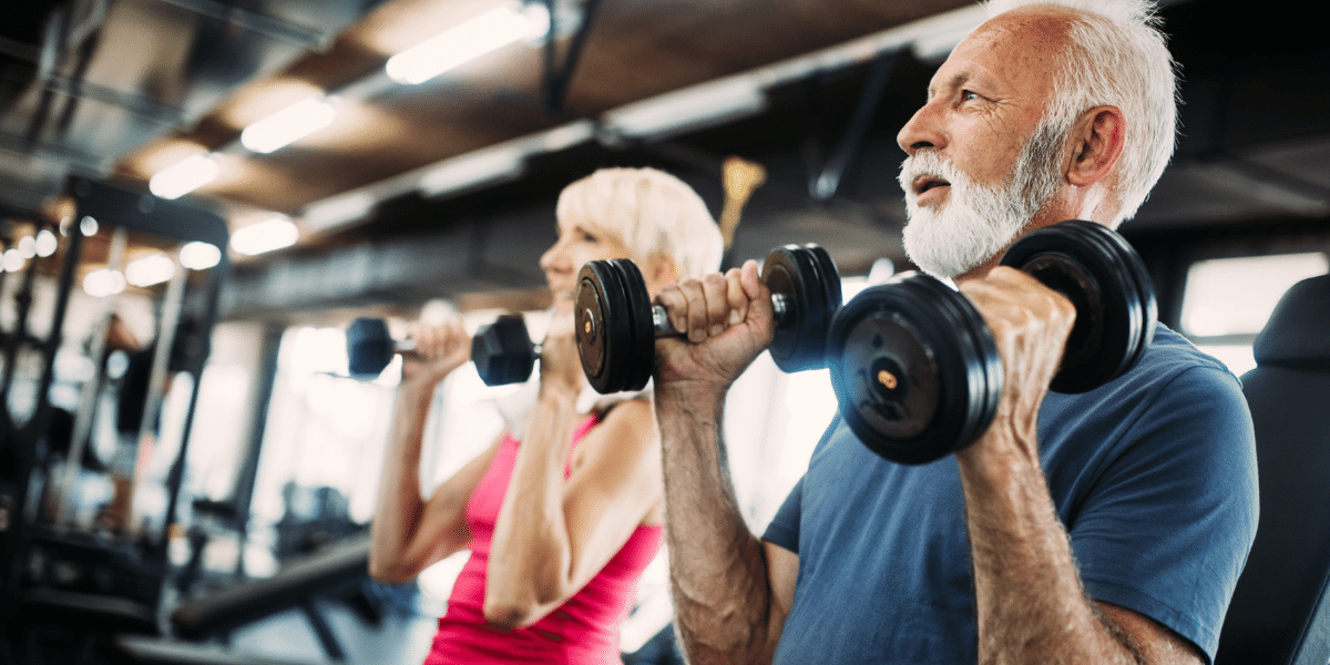 Perf & Recovery - Older man and woman working out